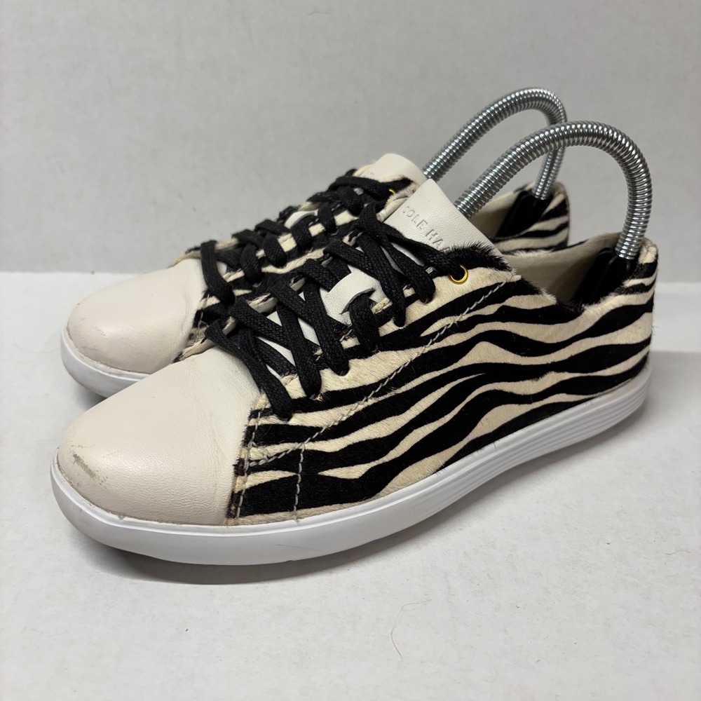 Cole Haan Womens Sneaker Calf Hair Zebra Print 6.5 B Grand Crosscourt W23325